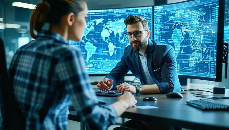 Professional cybersecurity expert assisting a client with personal digital security concerns Professional cybersecurity expert assisting a client with personal digital security concerns